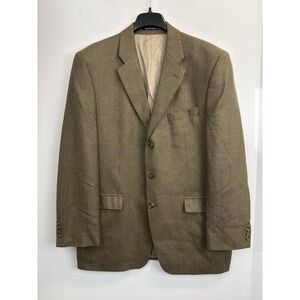 CHAPS Men's 44L Brown Patterned Wool‎ Sport Coat Suit Jacket Blazer Canada Made
